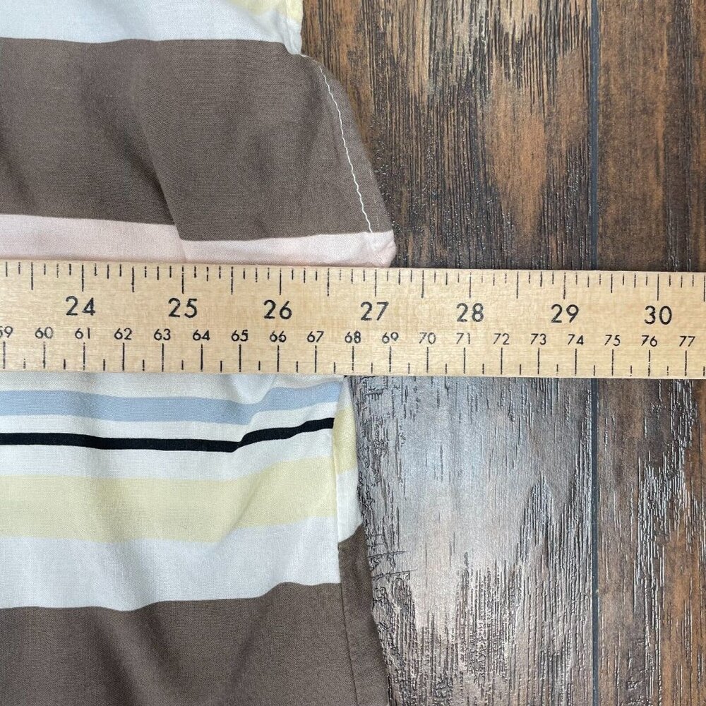 Torrid Top 3X Striped Challis Blouse Button-Up Short‎ Sleeve Women's - Picture 10 of 13